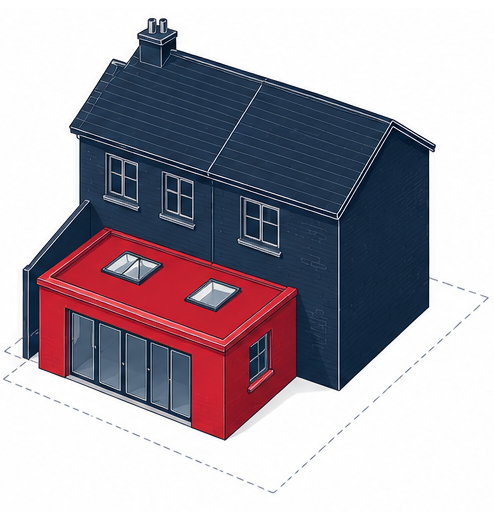 Rear extension diagram